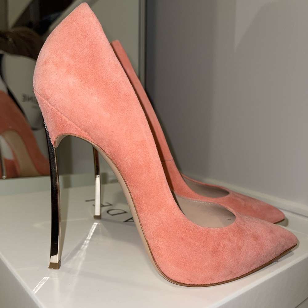 Casadei Blade techno decollete peach/light pink pumps